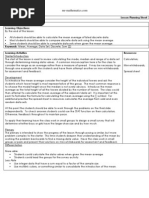 Lesson Plan Mean Average