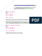 Solución Dual Óptima A Partir de La Solución Óptima Del Problema Primal