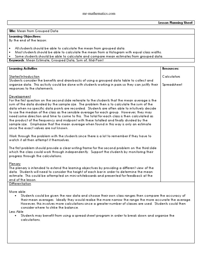 lesson-plan-mean-grouped-data-arithmetic-mean-mean