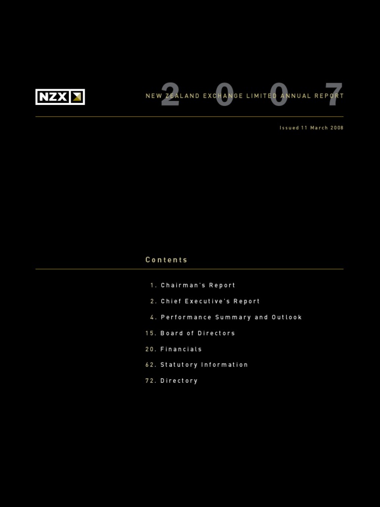 NZX Annual Report 2007 PDF Dividend Investor