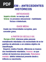 Testes - Antecedentes Históricos