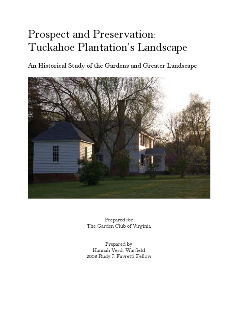 Tuckahoe Plantation's Landscape PDF Agriculture Nature