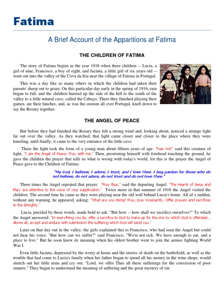 Fatima | PDF | Our Lady Of Fátima | Mary, Mother Of Jesus