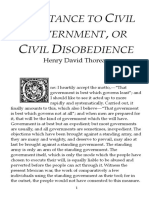 R C G, C D: Esistance To Ivil Overnment OR Ivil Isobedience