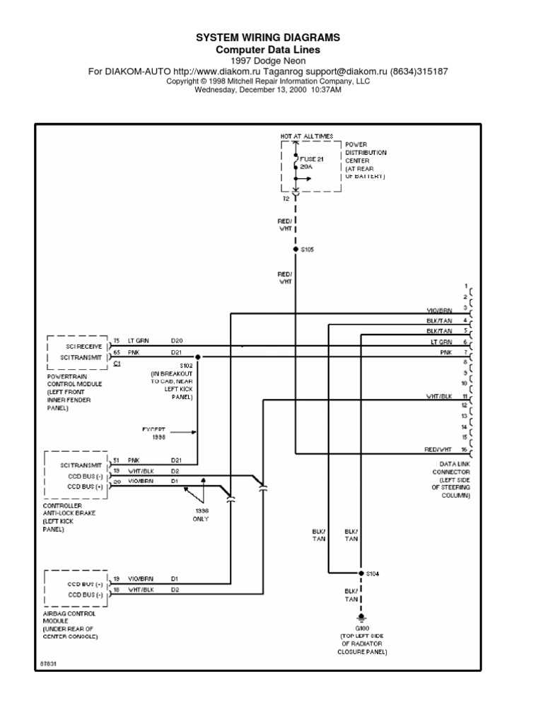 System Wiring Diagrams Computer Data Lines | PDF