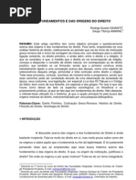 Dos Fundamentos e Das Origens Do Direito