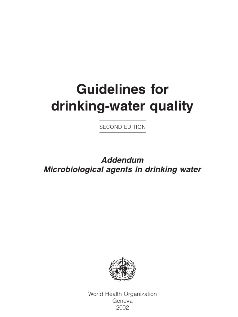 Guidelines For DrinkingWater Quality PDF Drinking Water World
