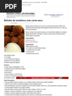 Bolinho de Mandioca Com Carne Seca