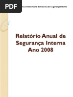 Relatório Anual de Segurança Interna_Ano 2008