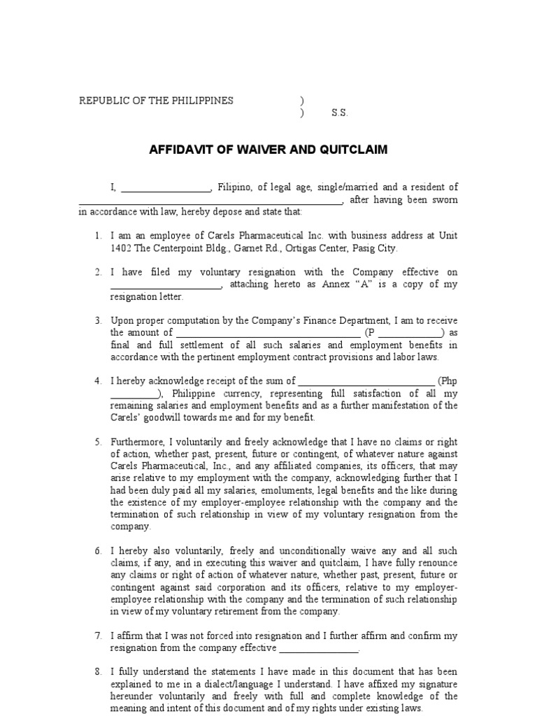 Quitclaim(Resign)  Affidavit  Notary Public