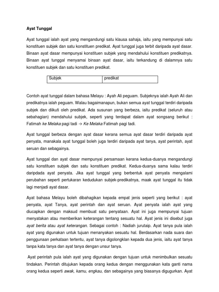 Ayat Tunggal Pdf