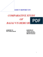 Comparative Study OF Bajaj V/S Hero Honda: Project Report On