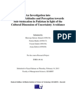 An Investigation Into Consumer Attitudes and Perception Towards Self-Medication in Pakistan in Light of The Cultural Dimension of Uncertainty Avoidance