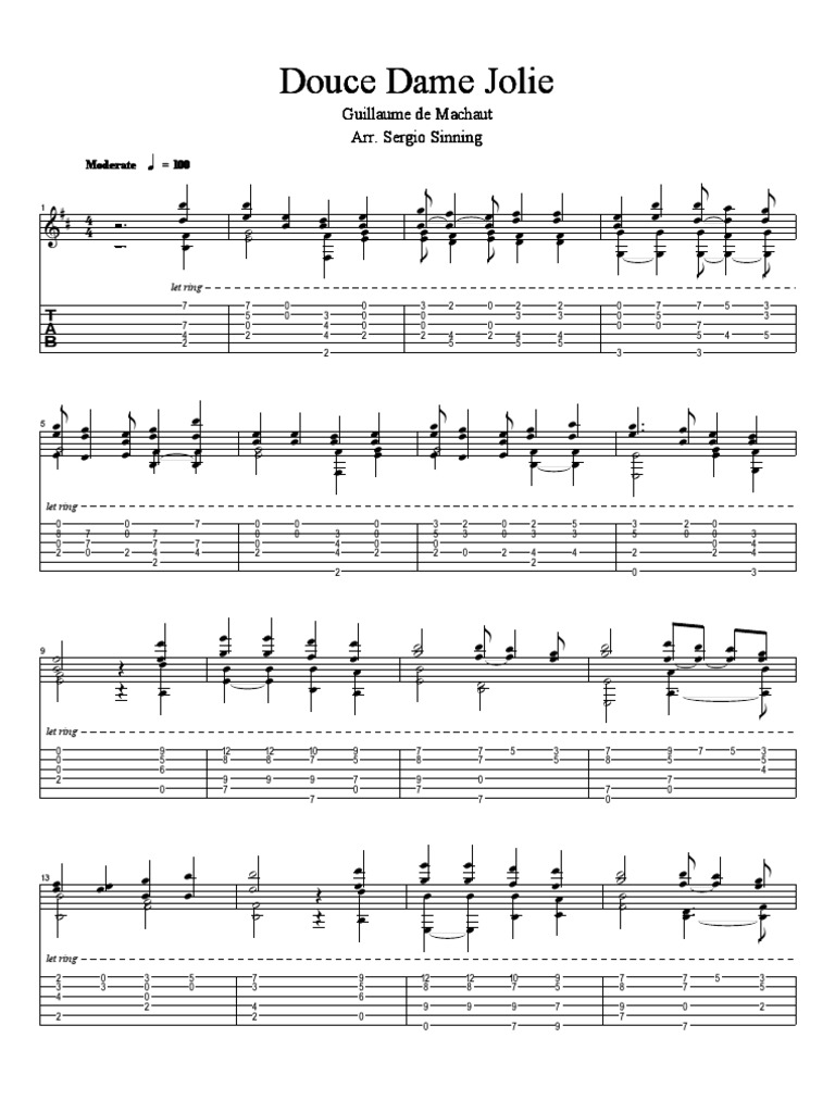 Douce Dame Jolie Sheet Music