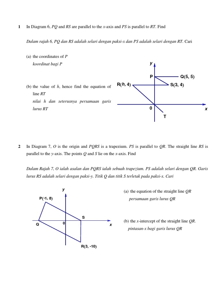 Soalan Matematik Tingkatan 4 Garis Lurus  Pamelaphee