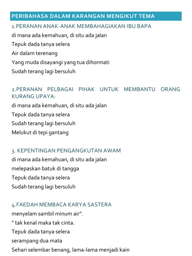Peribahasa Mengikut Tema Pdf