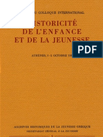 Actes Du Colloque International-Historicite de L'enfance Et de La Jeunesse-Athenes 1984 PDF