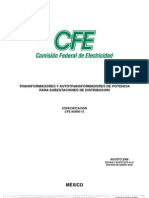 Cfe-k0000-13 Transformadores y Autotransformadores de Potencia