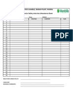 Contractor Safety Induction Attendance Sheet