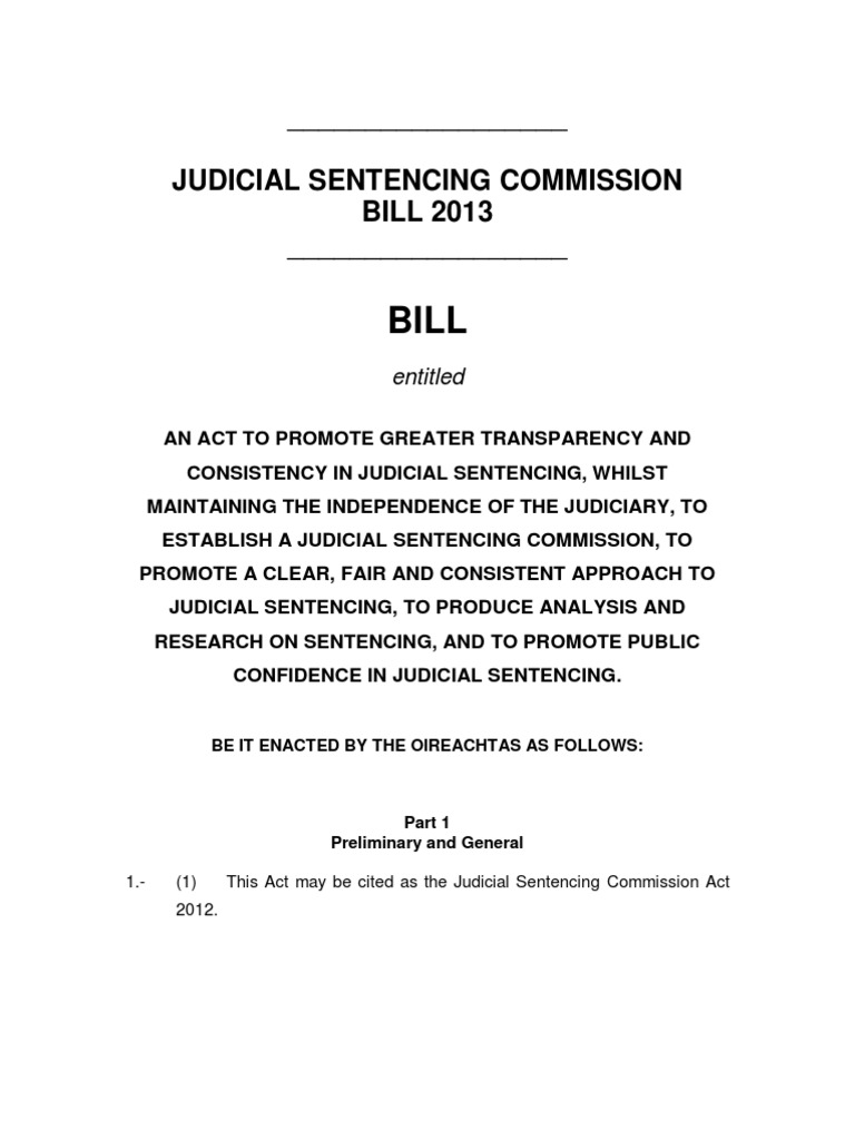 Judicial Sentencing Commission Act 2013 | PDF | United States Federal ...