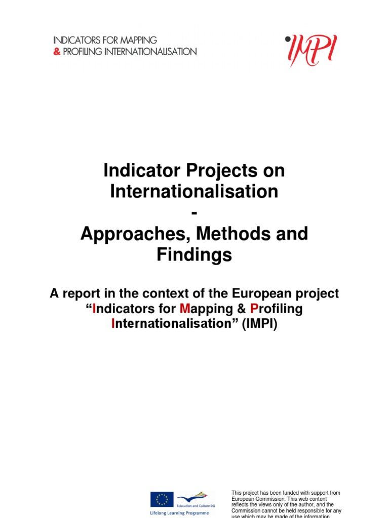 Internationalisation Indicator Projects Report | PDF | Evaluation ...