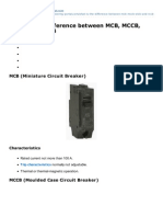 What Is The Difference Between MCB MCCB ELCB and RCCB PDF