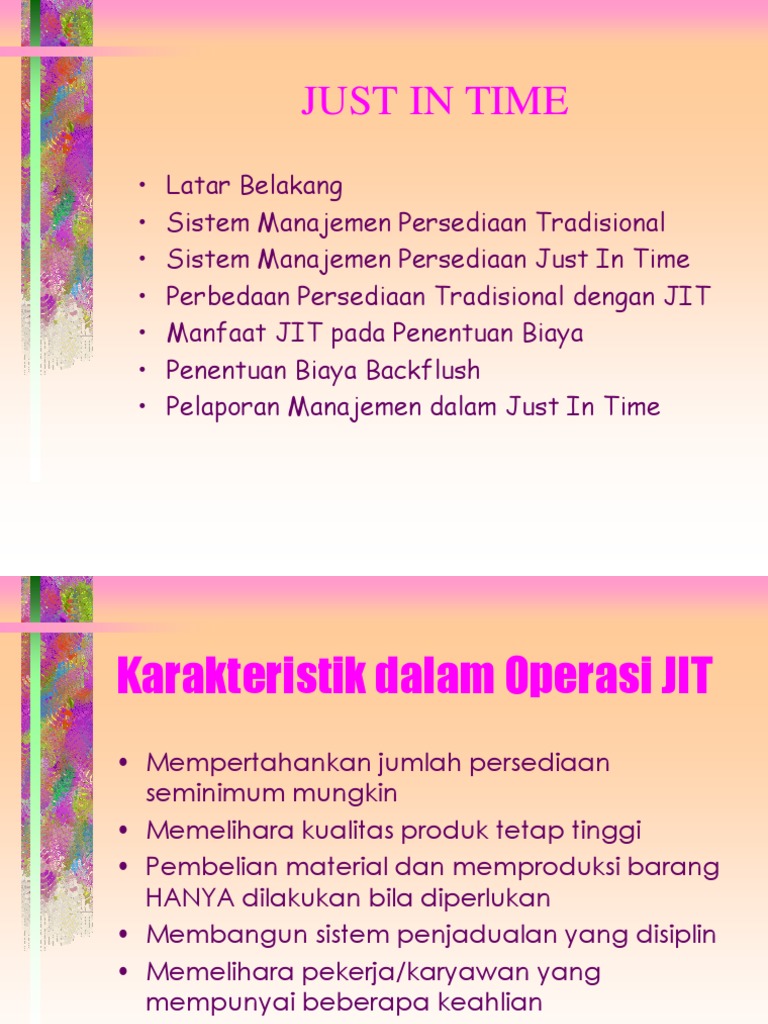 Karakteristik dan Manfaat Just In Time | PDF