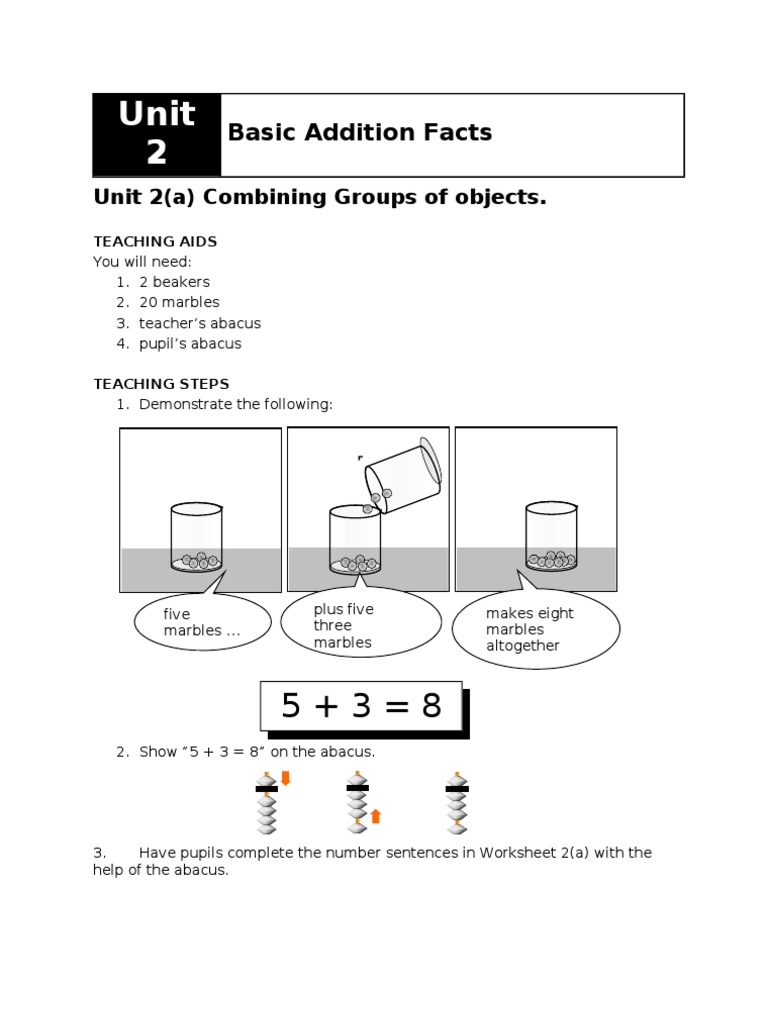 Unit2basic Addition Facts | PDF