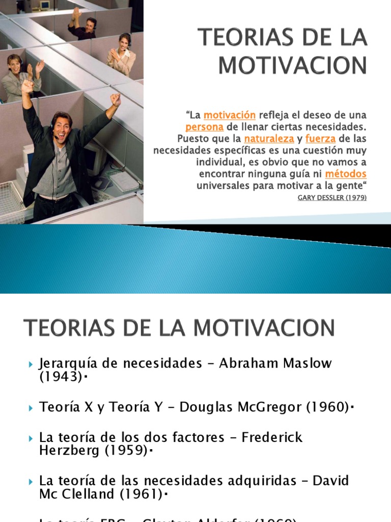Teorias de La Motivacion | PDF | Motivación | Motivacional