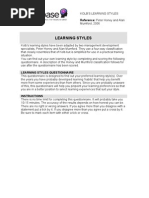 Learning Styles Kolb Questionnaire