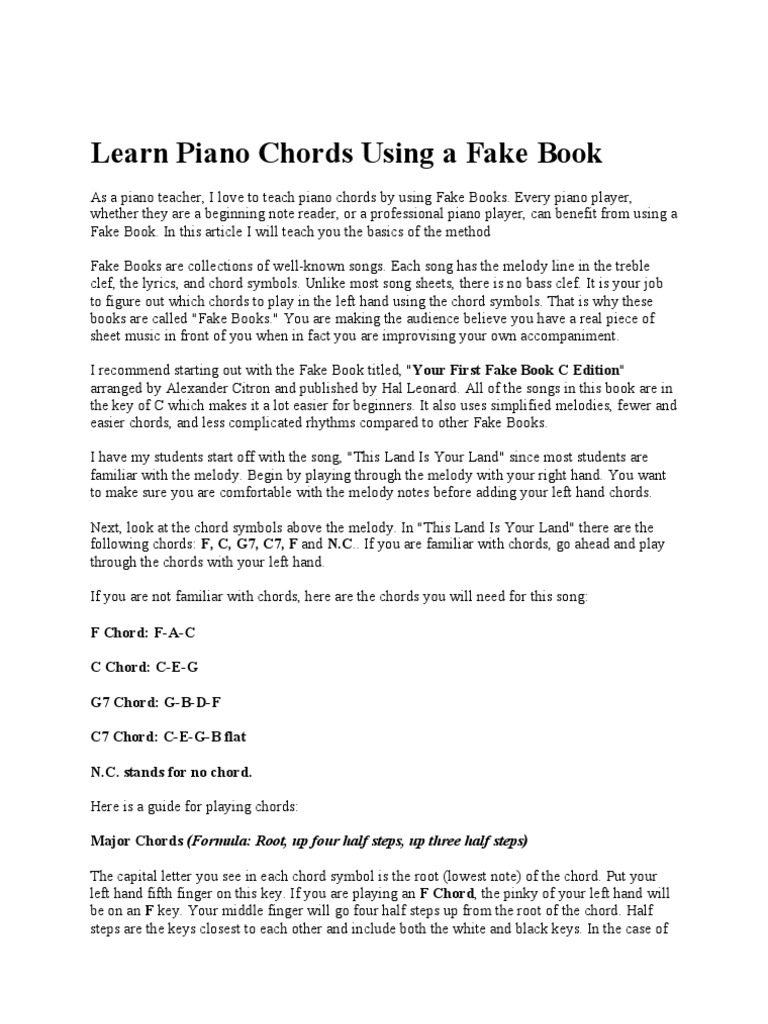Fake It Til You Make It-Play Easy Songs On the Piano Book 1 - Piano Books  and Sheet Music