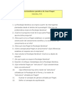 Guía de Preguntas. El Estructuralismo Genético de Jean Piaget