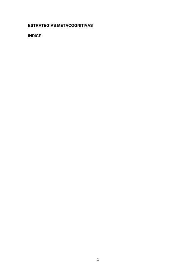 Estrategias Metacognitivas en el Aula | PDF | Lectura (proceso ...
