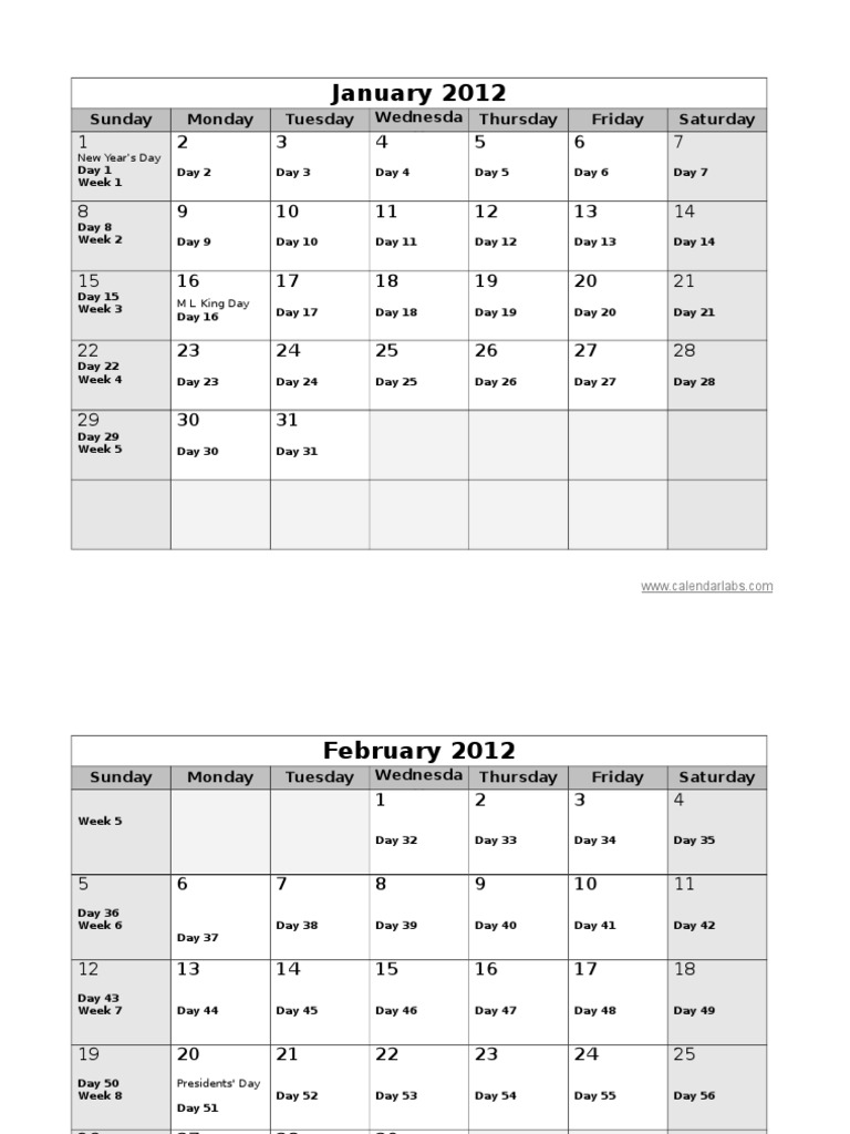 2012 Calendar with Holidays | PDF | Autumn | Seasons
