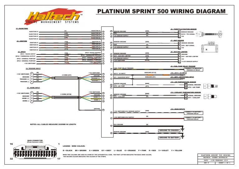 Platinum Sprint 500 Wiring Rev F | PDF | Fuel Injection | Engine Technology