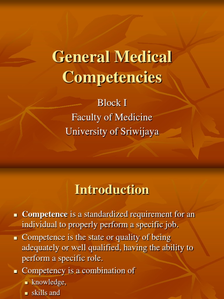 COMPETENCY DEFINITION MEDICAL intelligence overview