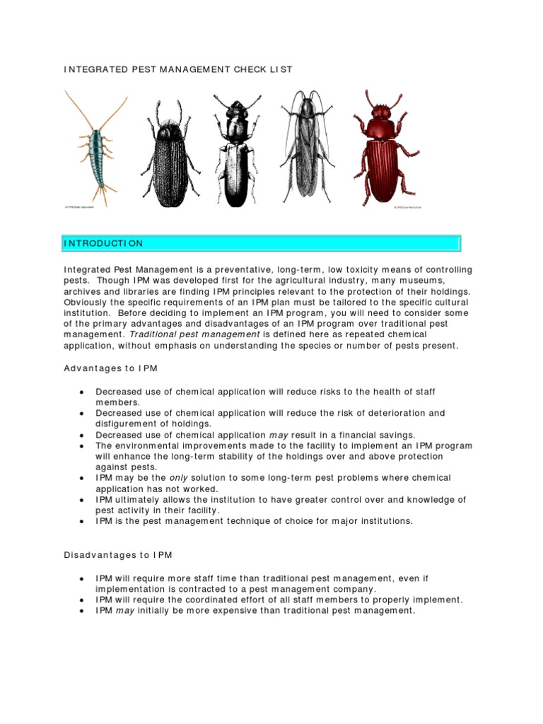 Integrated Pest Management Check List | PDF | Refrigerator | Pesticide