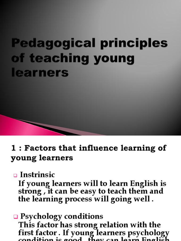 Pedagogical Principles of Teaching Young Learners | PDF | Wellness