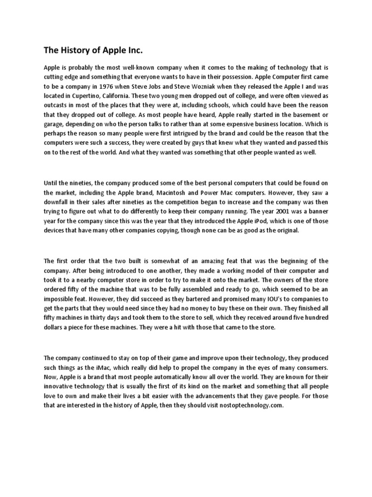Apple History PDF Apple Inc. Macintosh