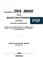 Keresztesi József 1799-iki Magyar Nyelvtudományi művének felfedezése 1844,