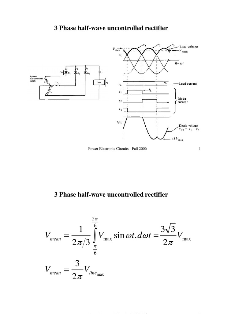 3 Phase Rectifier Circuits Overview | PDF