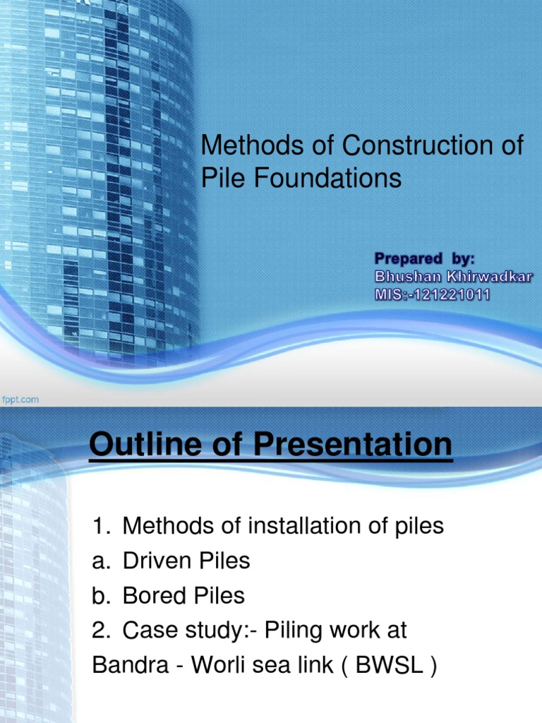 Pile Foundation Installation Methods | PDF | Deep Foundation | Diesel ...
