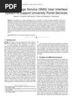 Short Message Service (SMS) User Interface  System to Support University Portal Services