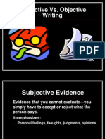 Subjective vs. Objective Writing