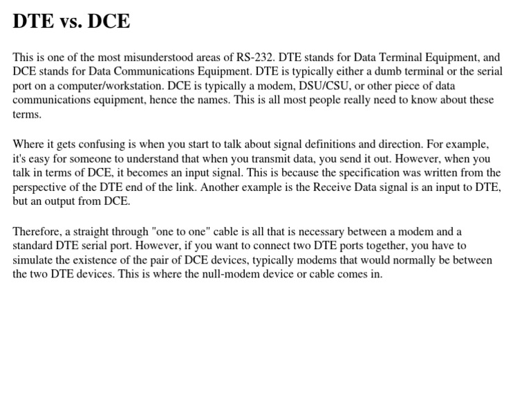 Understanding DTE vs. DCE Basics | PDF