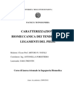 Caratterizzazione Biomeccanica Dei Tendini e Dei Legamenti Del Piede