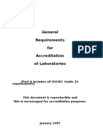 General Requirements For Accreditation of Laboratories: (Part A Includes All ISO/IEC Guide 25 Requirements)