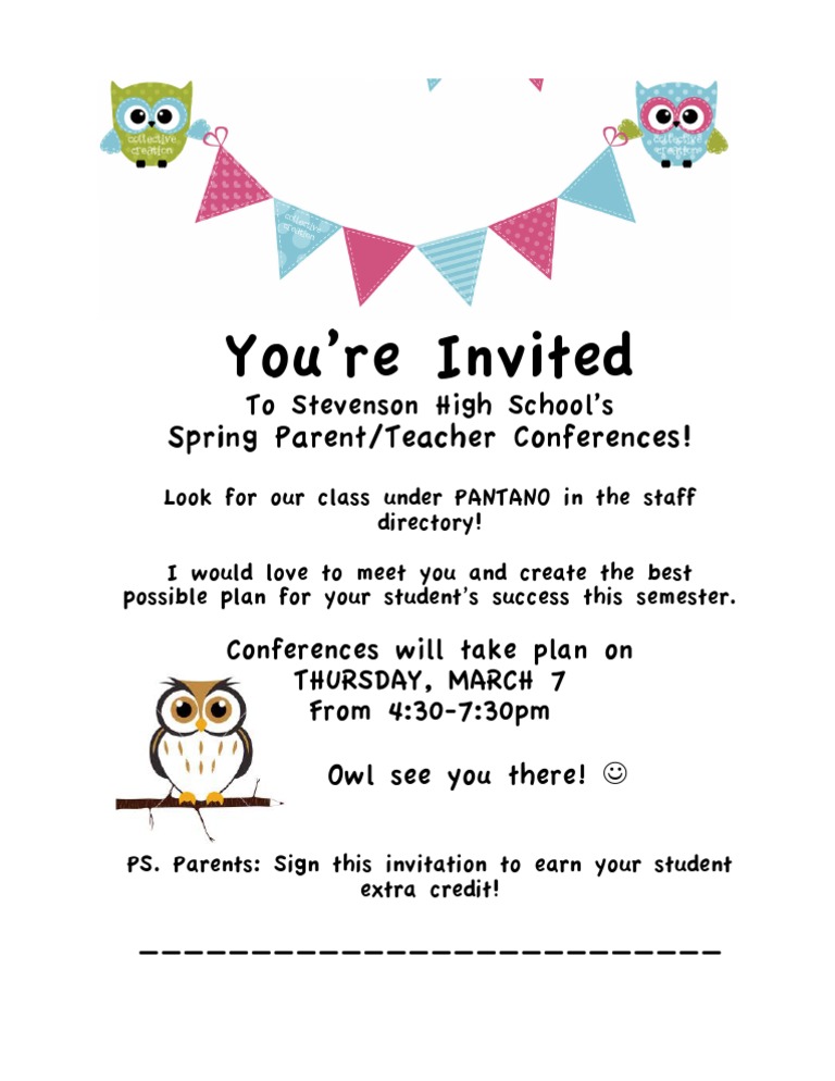 Stevenson High Spring Conferences Invite | PDF | Language Arts ...