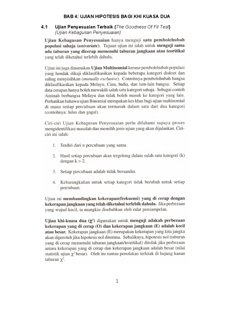 04 Ujian Hipotesis Bagi Khi Kuasa Dua 04 Ujian Hipotesis Bagi Khi Kuasa Dua