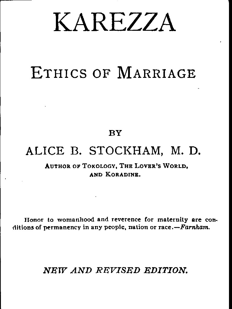 Karezza Ethics of Marriage | PDF